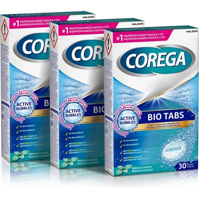 Corega Antibakteriální čistící tablety 3× 30 ks