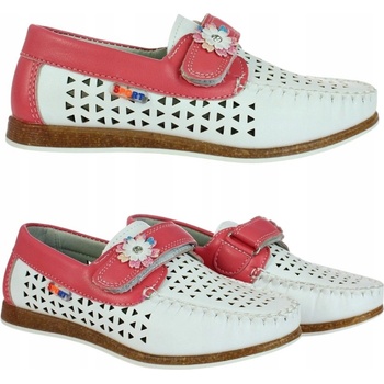 Baleríny ažurové krásné dívčí boty na suchý zip 6569