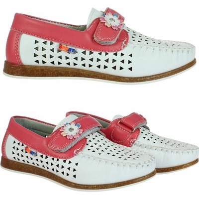 Baleríny ažurové krásné dívčí boty na suchý zip 6569