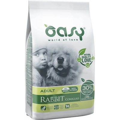 Oasy Rabbit Monoprotein Adult - Пълноценна суха храна за израснали кучета от всички породи, със заешко, 12 кг
