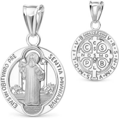 Argento Stříbrný přívěsek medailka sv. Benedikta 85012