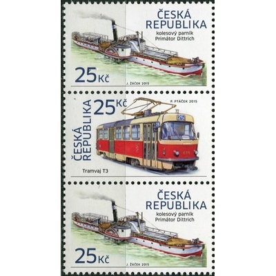Česká pošta (2015) č. 861-862 ** - Česká republika - Tramvaj T3 + kolesový parník (1)