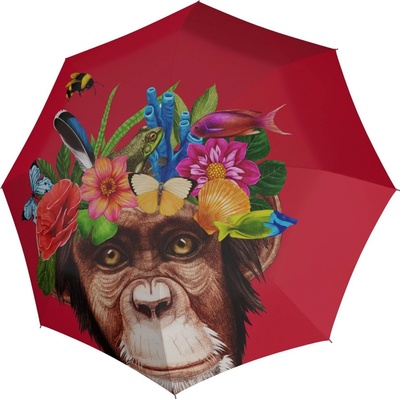 Doppler Art Long Flower Monkey holový dámský deštník červený