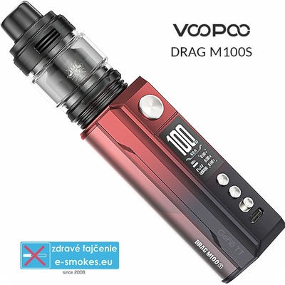 VooPoo DRAG M100S 100W Grip 5,5 ml Full Kit Red and Black 1 ks