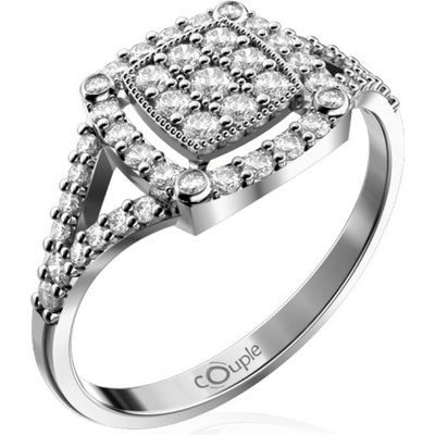 Couple prsten Kostka bílé zlato se zirkony 6660309 0 1