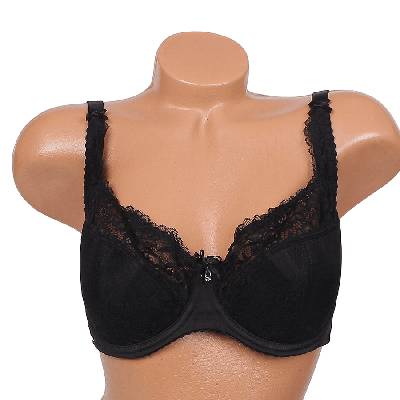 Елегантан сутиен в черно с дантела - чашка d/f/g