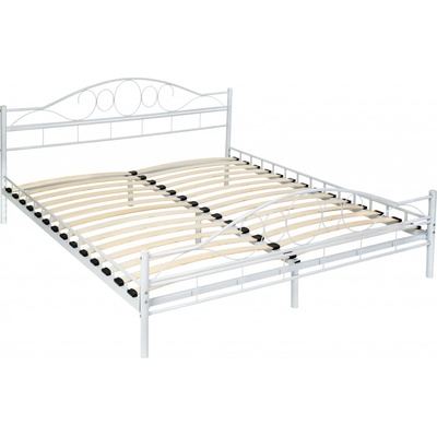 tectake 404517 kovová vá romance vrátane lamelových roštov biela / biela