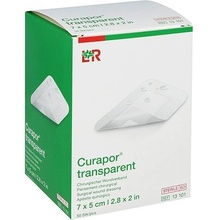 Curapor Transparent Náplast na rány 7 x 5 cm voděodolná fólie 50 ks