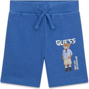 Guess Къси спортни панталони за мини момче в ярко син цвят с мече Guess