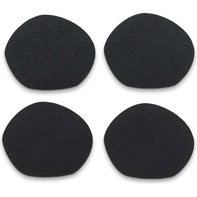 KELA Podtácky Stone PU kůže černá 4 kusy 12,0x10,0x0,2cm KL-12655