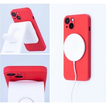 Pouzdro AppleMix Apple iPhone 14 - podpora MagSafe - silikonové - červené