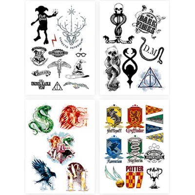 Cinereplicas Комплект от 35 временни татуировки на Хари Потър