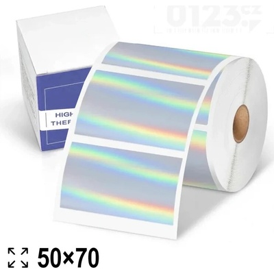 Samolepící štítky TL - obdélník 50×70mm, 150ks - holografické