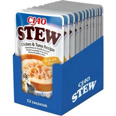 INABA CIAO Stew dusené kura a tuniak pre mačky 12x40 g