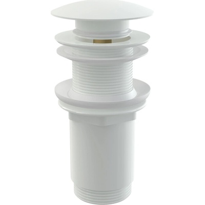 Alca Výpust umyvadlová click/clack 5/4", celokovová, bez přepadu, velká zátka, bílá A395B