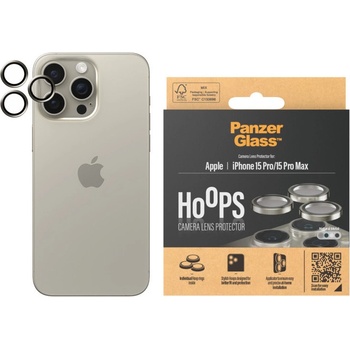 Panzer Стъклен протектор за камера PanzerGlass - Hoops, iPhone 15 Pro/Pro Max, titanium (5711724011955)