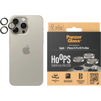 Panzer Стъклен протектор за камера PanzerGlass - Hoops, iPhone 15 Pro/Pro Max, titanium (5711724011955)