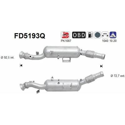 Filtr sazových částic, výfukový systém AS FD5193Q