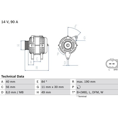 BOSCH 0 986 049 640 generátor (0986049640)