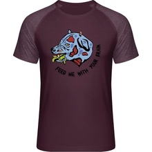 Mymate predĺžené tričko MY111 Dizaj Rozzúrený pes burgundy heather burgundy