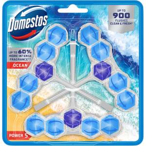 Domestos Power5 Блок за освежаване на тоалетната Ocean (3x50g) (8720182903167)