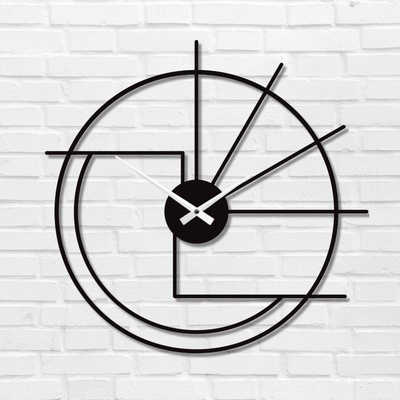 Karls Design Drevené nástenné hodiny Line 50 cm strieborná