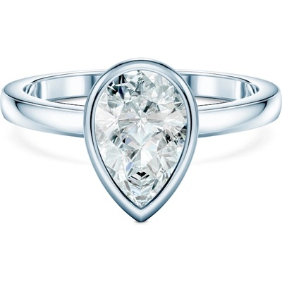 Годежен пръстен Pure: бяло злато, лабораторен диамант с шлифовка "капка