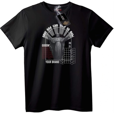 NOONEBRAND Тениска Само Бог Може да Ни Спаси Сега - 5XL, White