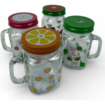 Toro sklenice mason s víčkem a brčkem ovoce 450 ml – Zbozi.Blesk.cz