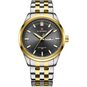 Curren Мъжки часовник Naviforce Twingle, Неръждаема стомана, Златист / Черен (NAVIFORCE-9203-GOLD-BLACK) Часовници