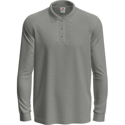 Stedman classic polo long sleeve st3400 / Мъжка поло тениска с дълъг ръкав - сив меланж xl (st3400gyhxl)