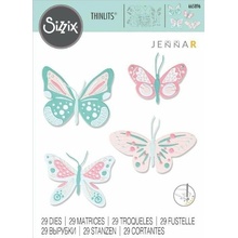 SIZZIX Vyrezávacie kovové šablóny Thinlits vzorované motýle 29 ks