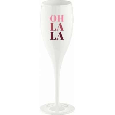 Koziol Sklenička CHEERS bílá s potiskem OH LA LA 100 ml
