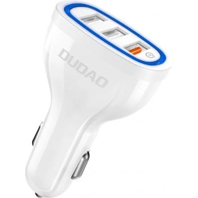 Dudao Универсално Зарядно за кола Dudao R7S, 3x USB / Quick Charge 3.0 / 2.4A / 18W, Bял (6970379615812)