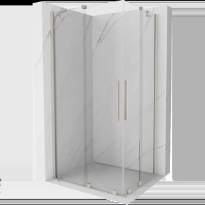 Mexen Velar Duo плъзгаща се душ кабина 100 x 90 см, прозрачен, четкан никел - 871-100-090-02-97 (871-100-090-02-97)