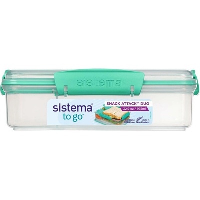 Sistema Svačinový box To Go Snack Attack Duo, 975 ml, zelená