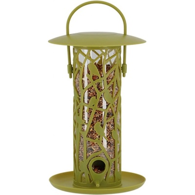 Esschert Design Závesné kŕmidlo pre vtáky Silo 23 x 16 cm plast zelená