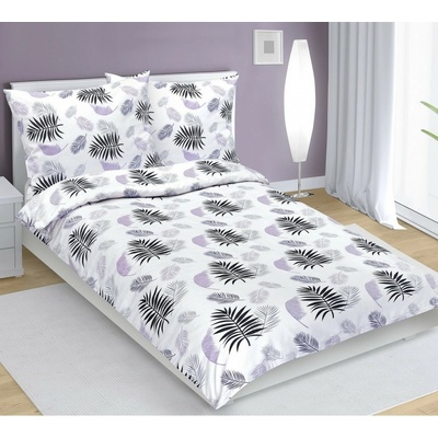 Bellatex flanel obliečky Pierko fialová 140x200 70x90