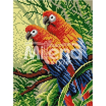 Image 1 of Milena Style Папагали - Печатана Aida 14 ct с конци Ariadna