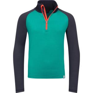 TROLLKIDS Детски поларен пуловер Trollkids Kid's Rauland Half Zip Fleece jumper - Dark Cyan / Black - размер 104 (EU) (704-3540-0913)