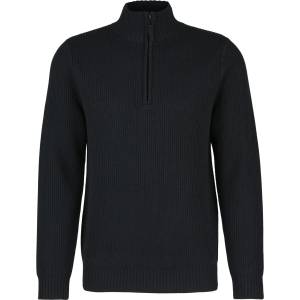 Stoic Мъжки вълнен пуловер Stoic Heavy MerinoKnit MMXX. Rutvik Half Zip Merino jumper - Black (005-5593-0312)