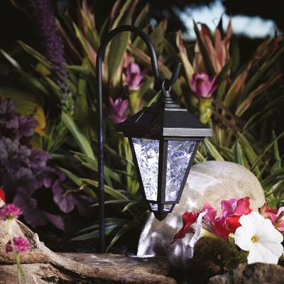 Garden of Eden Соларна LED лампа, 1, 2 V, 200 mAh, IP44, черна (LC3991)