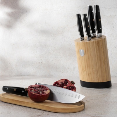 BerlingerHaus Sada 5 nožů v dřevěném bloku BH 3136 Matte Black