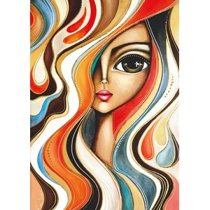 Magnolia - Puzzle Lerda: Wavy Hair Girl - 1 000 piese
