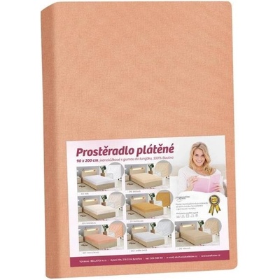Bellatex Prostěradlo plátěné meruňkové 90x200