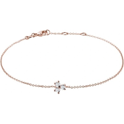 Klenota náramok z ružového zlata s tromi diamantmi k0492044