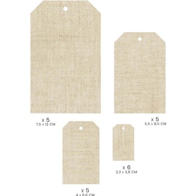 FLORILÉGES DESIGN Papírové visačky v lněném vzhledu - Murmures / Béžová