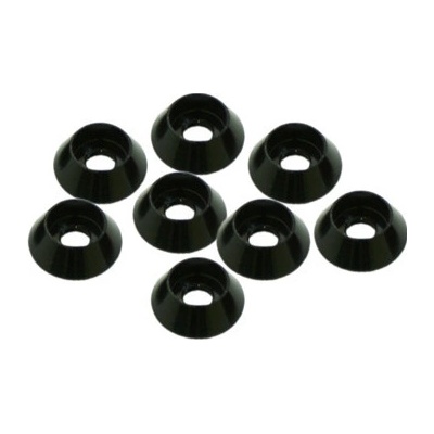 Ultimate Racing 3 mm hliníkové kuželové podložky černé 8 ks