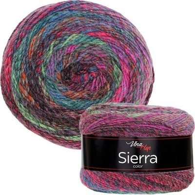 Vlna - Hep příze Sierra 7216 fialová šedá neon růžová a zelená