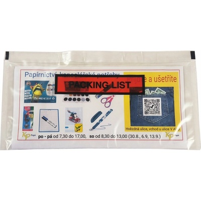 Obálka transportní na balíky DL 240 x 132 mm samolepicí s potiskem